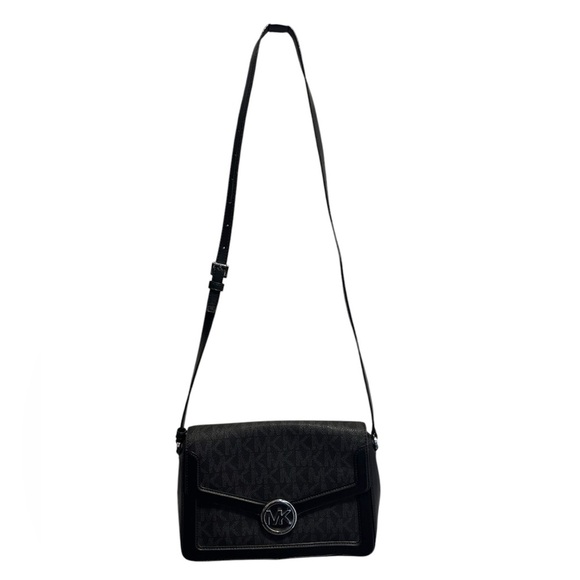 Michael Kors Jesse medium logo Black and silver Crossbody Bag - Picture 8 of 9